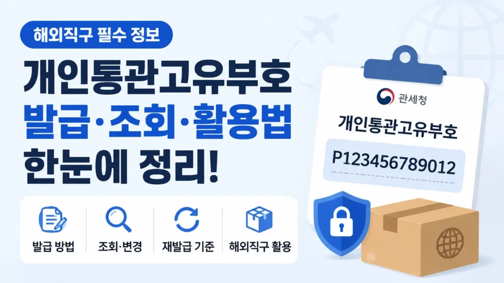 개인통관고유부호 발급과 조회·변경 방법 및 해외직구 활용 정보를 안내하는 정보형 썸네일