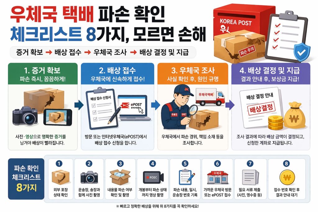 우체국 택배 단계별 배상 타임라인